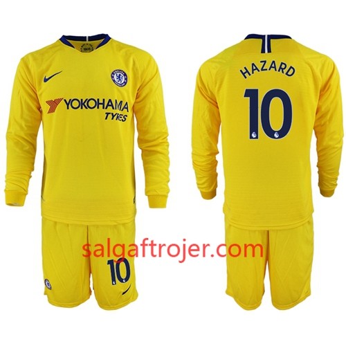 Chelsea Fodboldtrøjer Hazard 10 Børn Udebanesæt 2018/19 Langærmet Chelsea Fodboldtrøjer Hazard 10 Børn Udebanesæt 2018/19 Langærmet